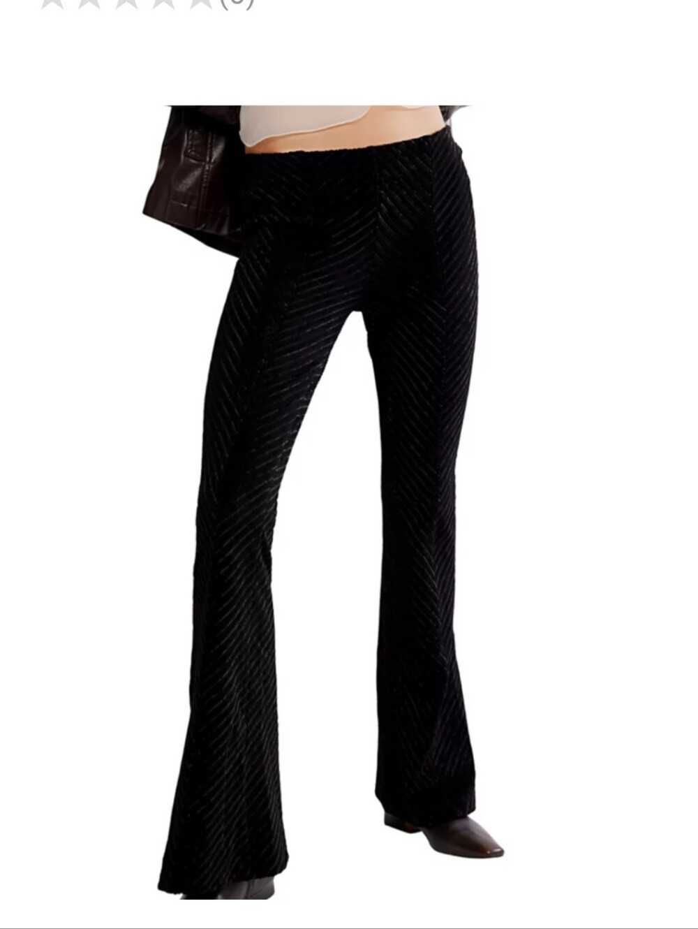 Free People Black Velvet Flare Pants